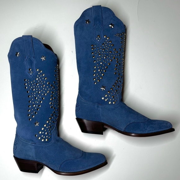 Elvis Presley Women’s American Rebel Company Blue Suede Cowboy Boots Size- 8.5 - Picture 6 of 13